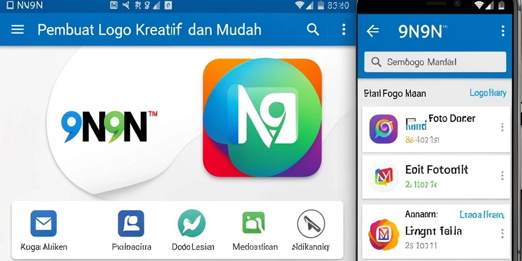 Antarmuka aplikasi 9N9N yang menarik dan mudah digunakan.