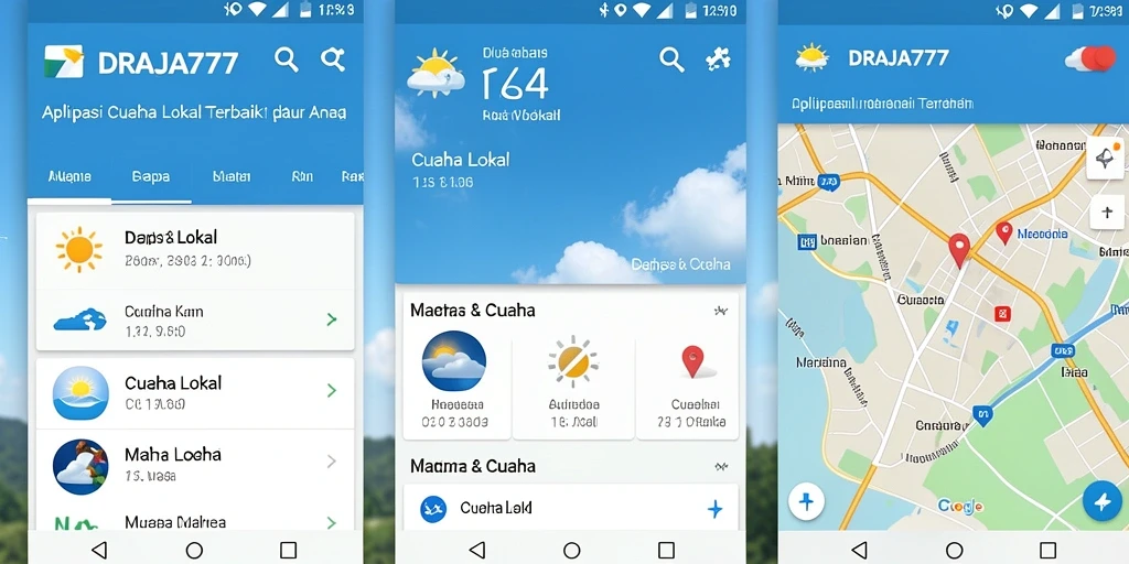 Antarmuka DRAJA777 menampilkan informasi cuaca lokal yang lengkap dan akurat.