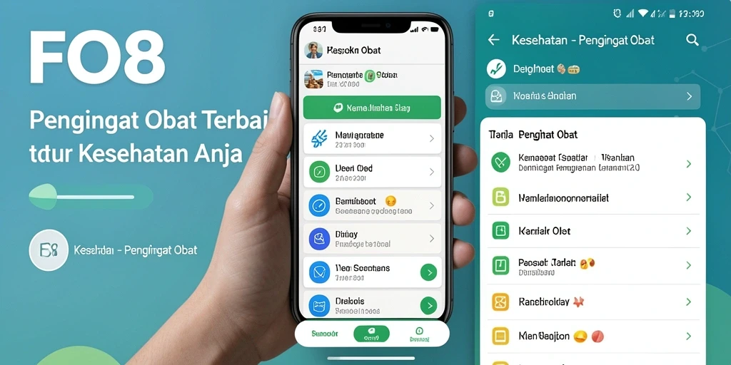 Antarmuka pengguna FO8 yang sederhana dan intuitif untuk pengingat obat.