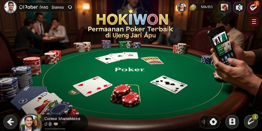 Tampilan antarmuka permainan Poker HOKIWON yang menarik.