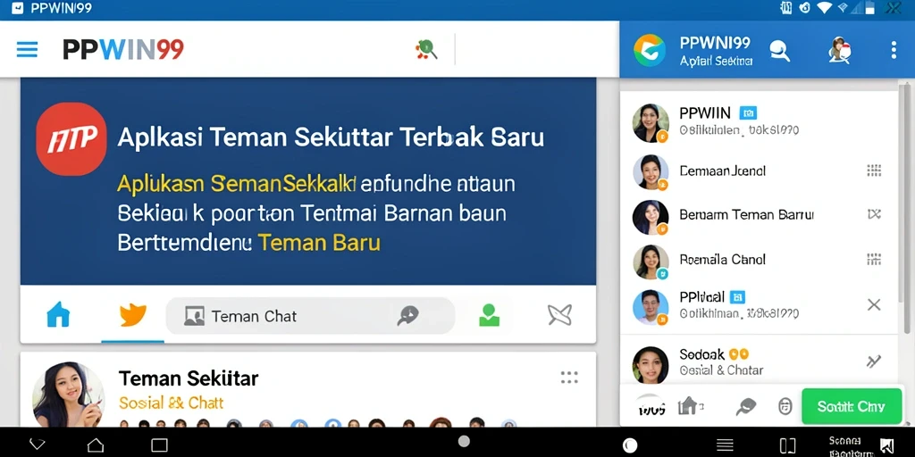 Tampilan antarmuka PPWIN99 dengan berbagai fitur sosial menarik.