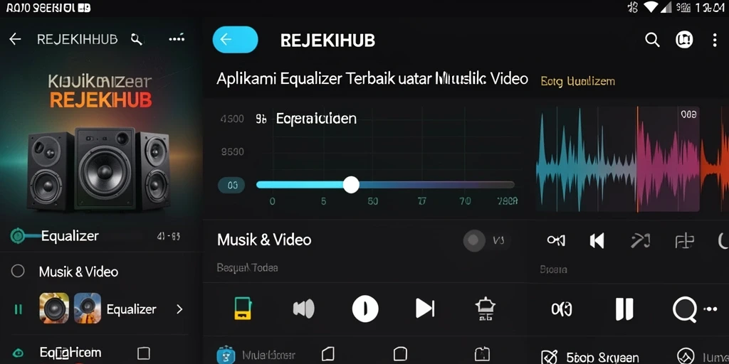 Antarmuka pengguna REJEKIHUB menunjukkan kontrol Equalizer yang intuitif.