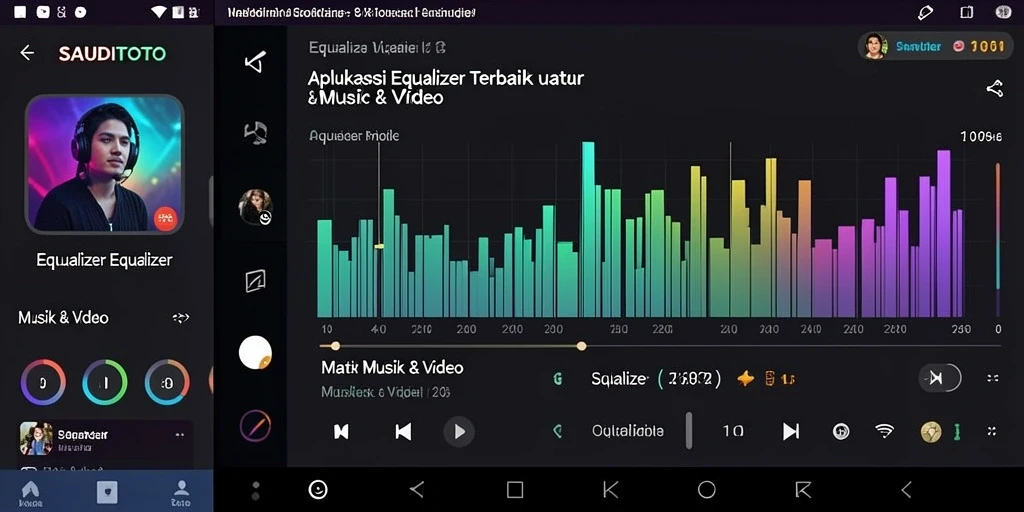 Antarmuka pengguna SAUDITOTO yang menarik memperlihatkan fungsi Equalizer