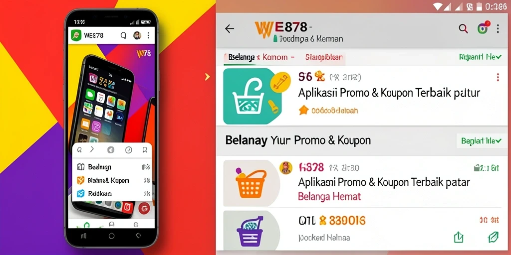 Antarmuka aplikasi WE878 menampilkan berbagai promo dan kupon menarik.